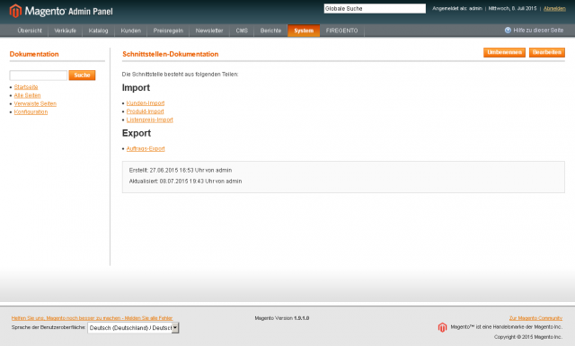 Magento-Projekte mit Mzeis_Documentation im Backend dokumentieren